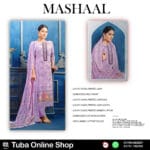 পাকিস্তানি মাশহাল ডিজিটাল প্রিন্টেড লোন এমব্রয়ডারি থ্রী-পিছ